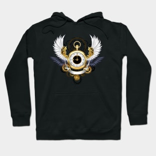 Gold Watch with White Wings ( Steampunk wings ) Hoodie